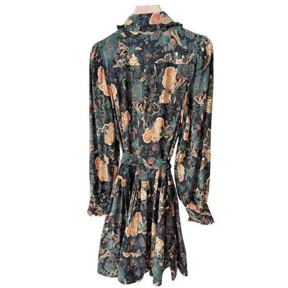 Ulla Johnson Simona Silk Long Sleeve Mini Dress in Nuit US 4 - Picture 8 of 8